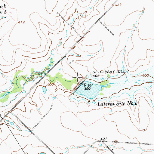 Topographic Map of Soil Conservation Service Site 5 Dam, TX