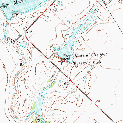 Topographic Map of Soil Conservation Service Site 6 Dam, TX