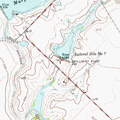 Topographic Map of Soil Conservation Service Site 7 Reservoir, TX