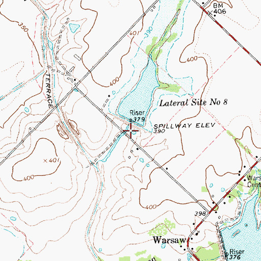 Topographic Map of Soil Conservation Service Site 8 Reservoir, TX
