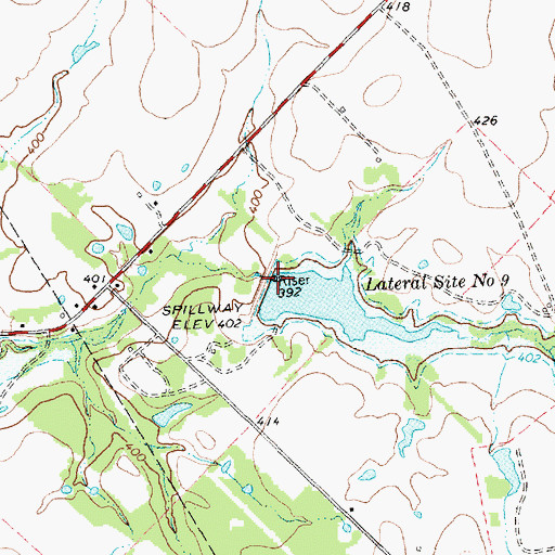 Topographic Map of Soil Conservation Service Site 8 Dam, TX