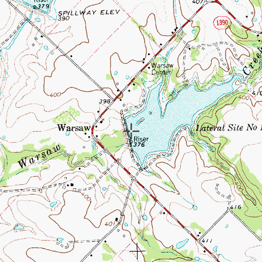 Topographic Map of Soil Conservation Service Site 9 Dam, TX
