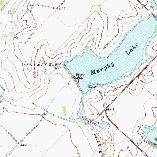 Topographic Map of Murphy Lake Dam, TX