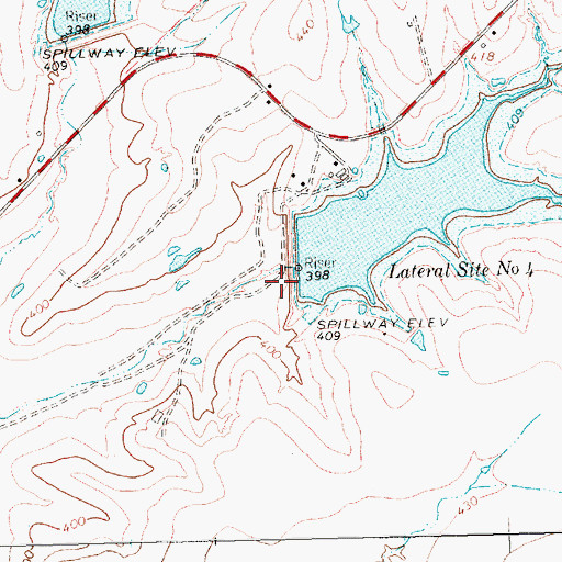 Topographic Map of Soil Conservation Service Site 3 Dam, TX