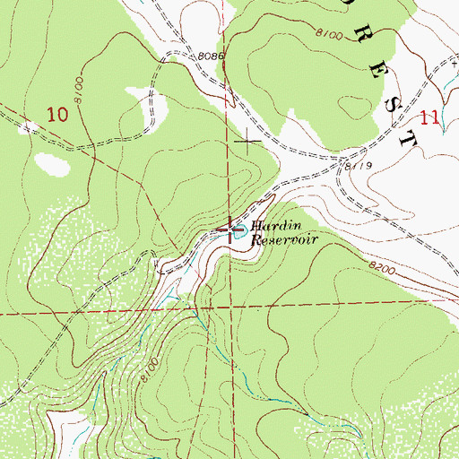 Topographic Map of Hardin Reservoir, CO