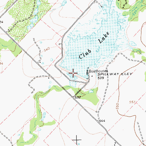 Topographic Map of Terrell Country Club Lake Dam, TX