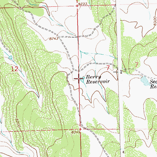 Topographic Map of Berry Reservoir, CO