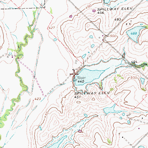 Topographic Map of Soil Conservation Service Site 9 Dam, TX
