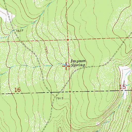 Topographic Map of Impson Spring, CO