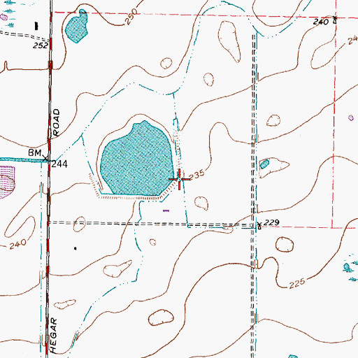 Topographic Map of Hegar Brothers Lake Dam, TX
