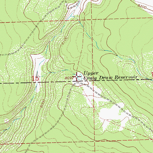Topographic Map of Upper Craig Draw Reservoir, CO
