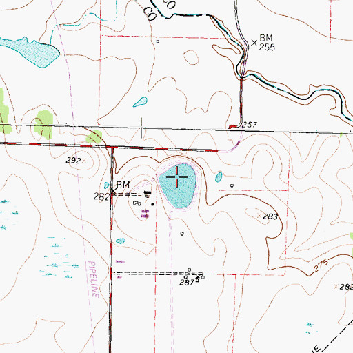 Topographic Map of Adams Lake, TX