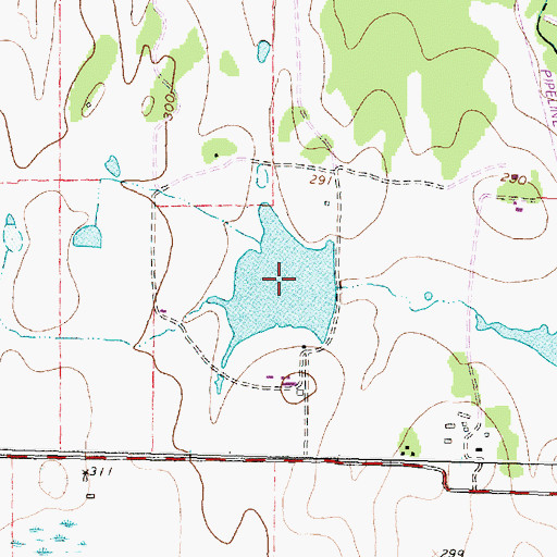 Topographic Map of Japhet Lake, TX