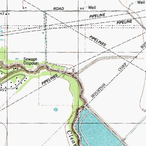 Topographic Map of Nelson Levee, TX