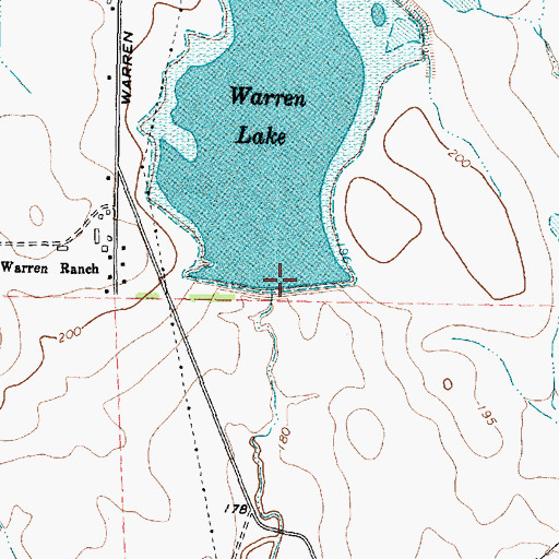 Topographic Map of Warren Estate Reservoir Dam, TX