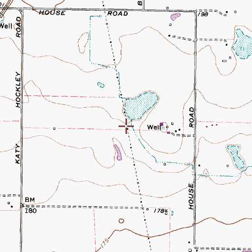 Topographic Map of House Lake, TX