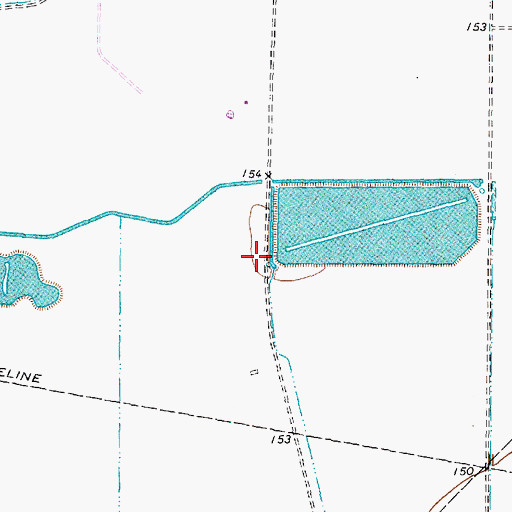 Topographic Map of Cypress Farms Lake Number 2 Dam, TX