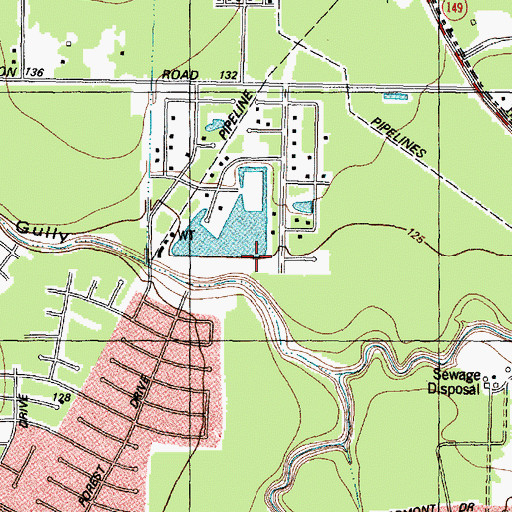 Topographic Map of Neuhaus Lake Dam, TX