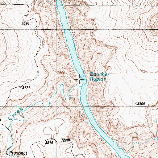 Topographic Map of Boucher Rapids, AZ