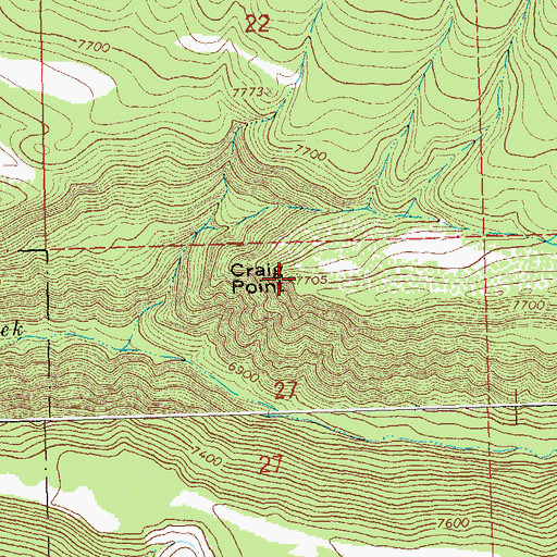 Topographic Map of Craig Point, CO