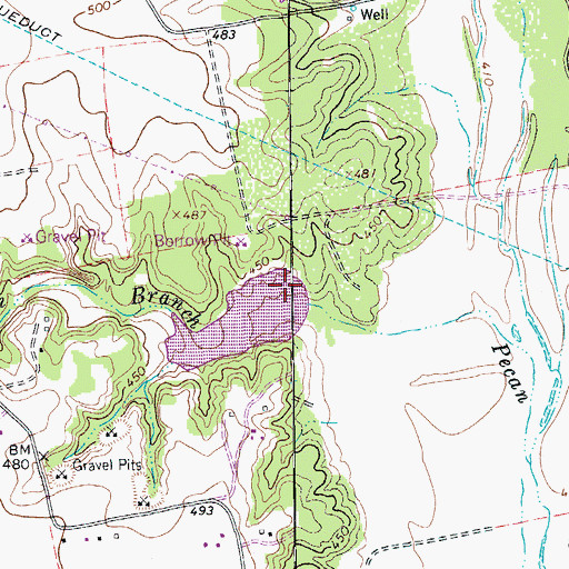 Topographic Map of Soil Conservation Service Site 23 Dam, TX