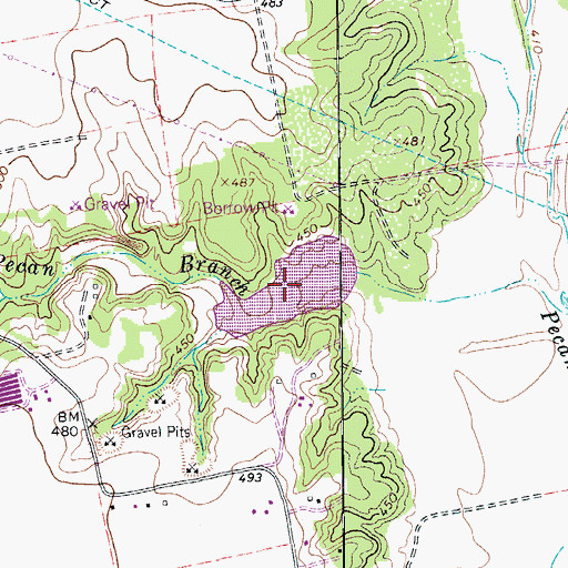 Topographic Map of Soil Conservation Service Site 23 Reservoir, TX
