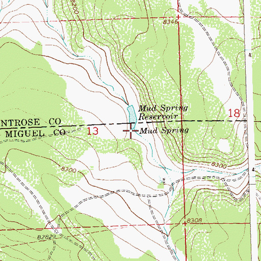 Topographic Map of Mud Spring, CO