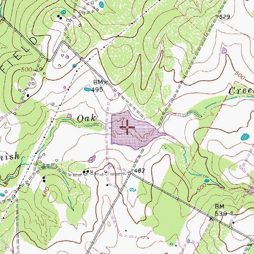 Topographic Map of Soil Conservation Service Site 24 Reservoir, TX