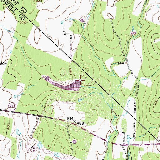 Topographic Map of Duddleston Lake Dam, TX