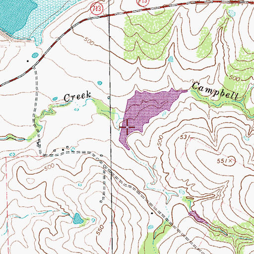 Topographic Map of Soil Conservation Service Site 29 Dam, TX