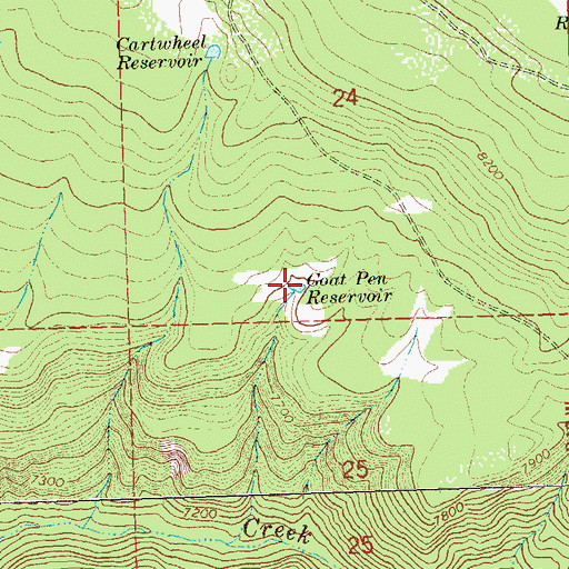 Topographic Map of Goat Pen Reservoir, CO