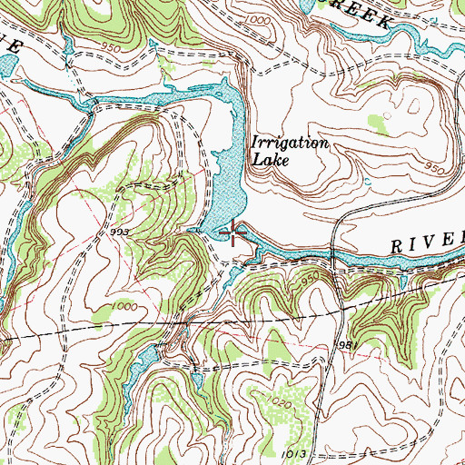 Topographic Map of Irrigation Dam, TX