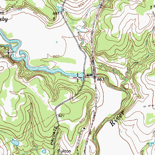 Topographic Map of Beecherl Dam, TX