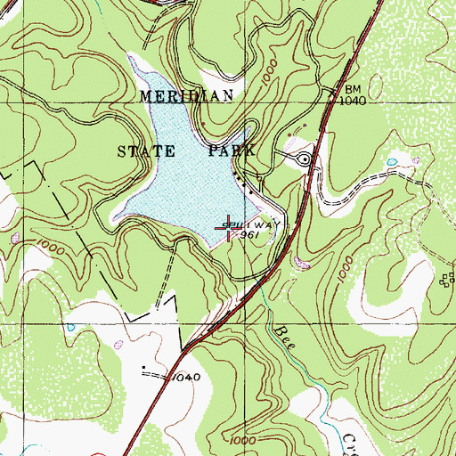 Topographic Map of Meridian Lake Dam, TX
