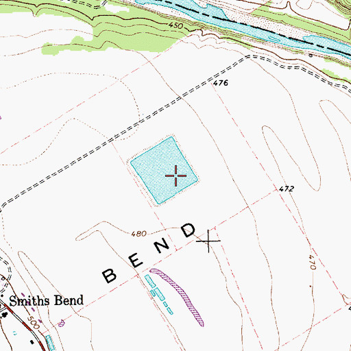 Topographic Map of G J Roberts Dam, TX
