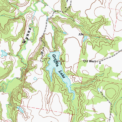 Topographic Map of Griffin Dam, TX