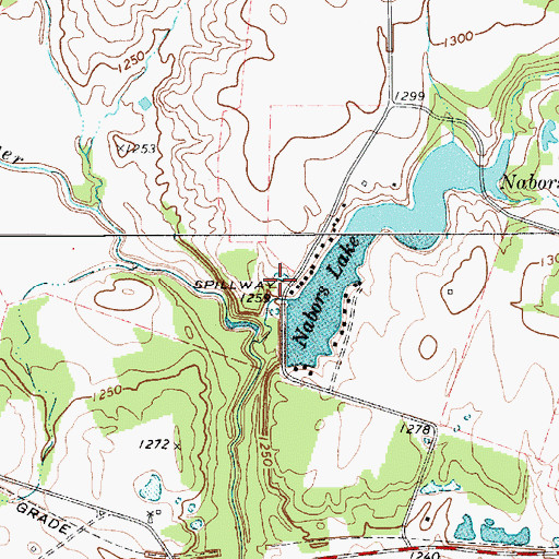 Topographic Map of Nabors Lake Dam, TX