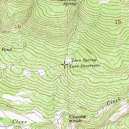 Topographic Map of Loss Reservoir, CO