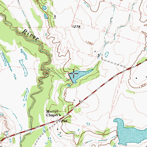 Topographic Map of A G Lee Lake, TX