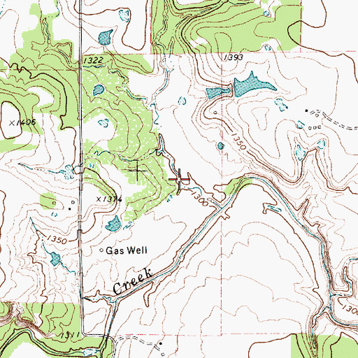 Topographic Map of Soil Conservation Service Site 5 Reservoir, TX