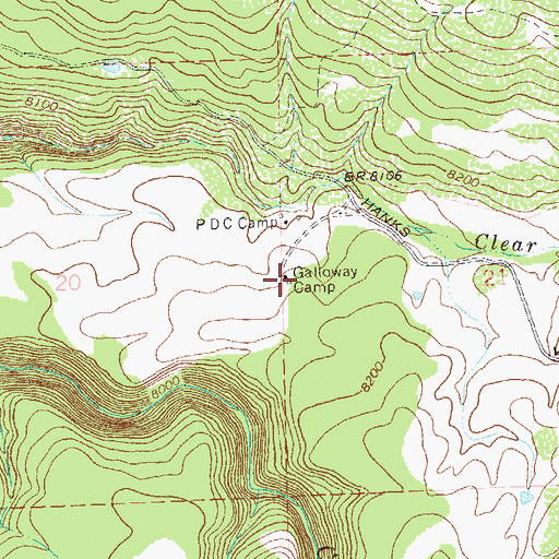 Topographic Map of Galloway Camp, CO