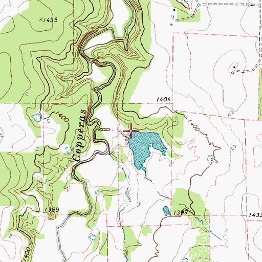 Topographic Map of A T Gilchrest Dam, TX