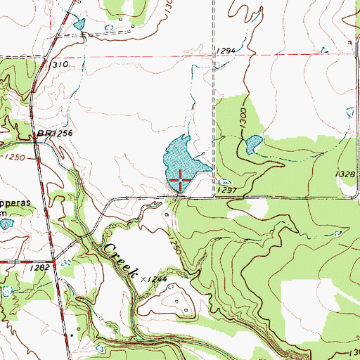 Topographic Map of Charles Taylor Dam, TX