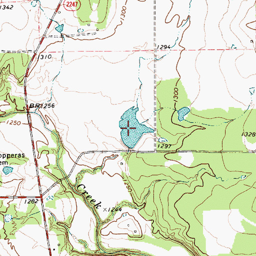 Topographic Map of Charles Taylor Reservoir, TX