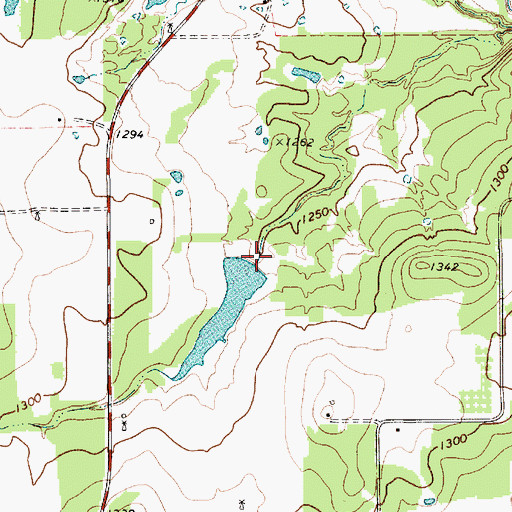 Topographic Map of Nichols Dam, TX