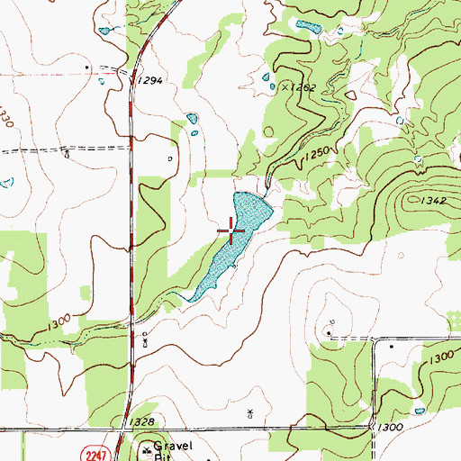 Topographic Map of Nichols Lake, TX