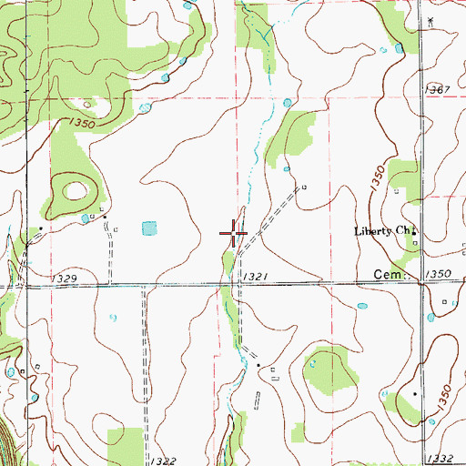 Topographic Map of Eisenrich and Waldron Dam, TX
