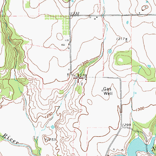 Topographic Map of Glover Lake, TX