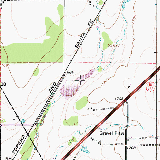 Topographic Map of Soil Conservation Service Site 2-A Dam, TX