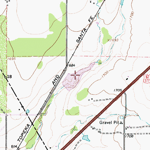 Topographic Map of Soil Conservation Service Site 2-A Reservoir, TX